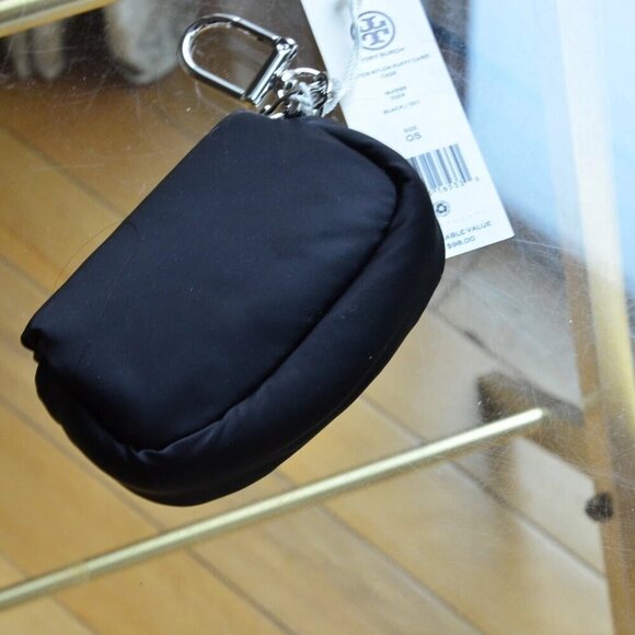Tory Burch Britten Nylon Puffy Card Case Black - Picture 5 of 8